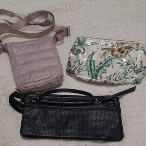 Black Perforated Leather Clutch